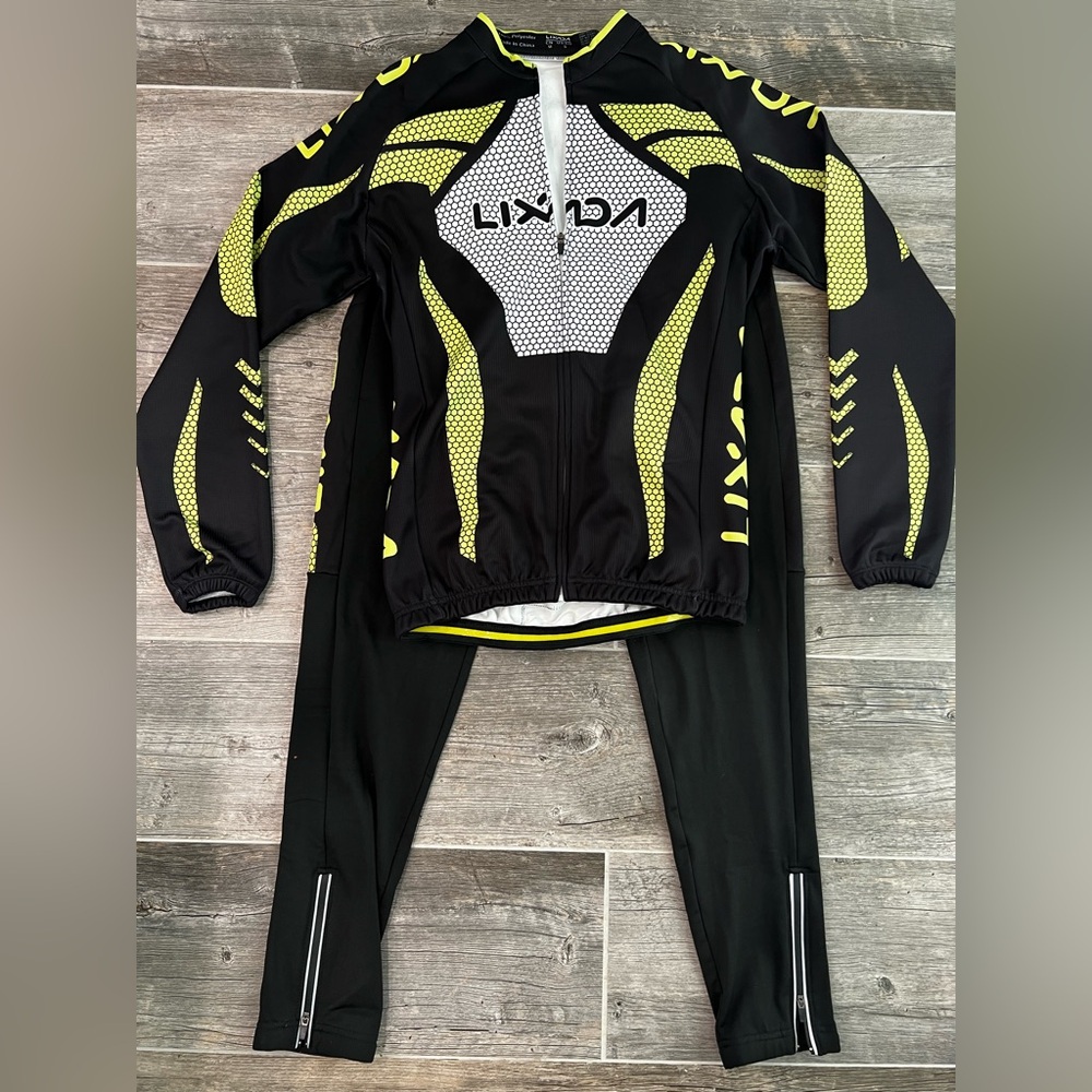 Lixada Black and Yellow Cycling Suit